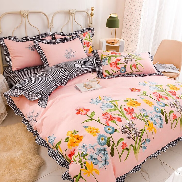 窝居坊 2022植物羊绒被套斜纹磨毛印花单被套柔软面料可爱花纹被单 蕙