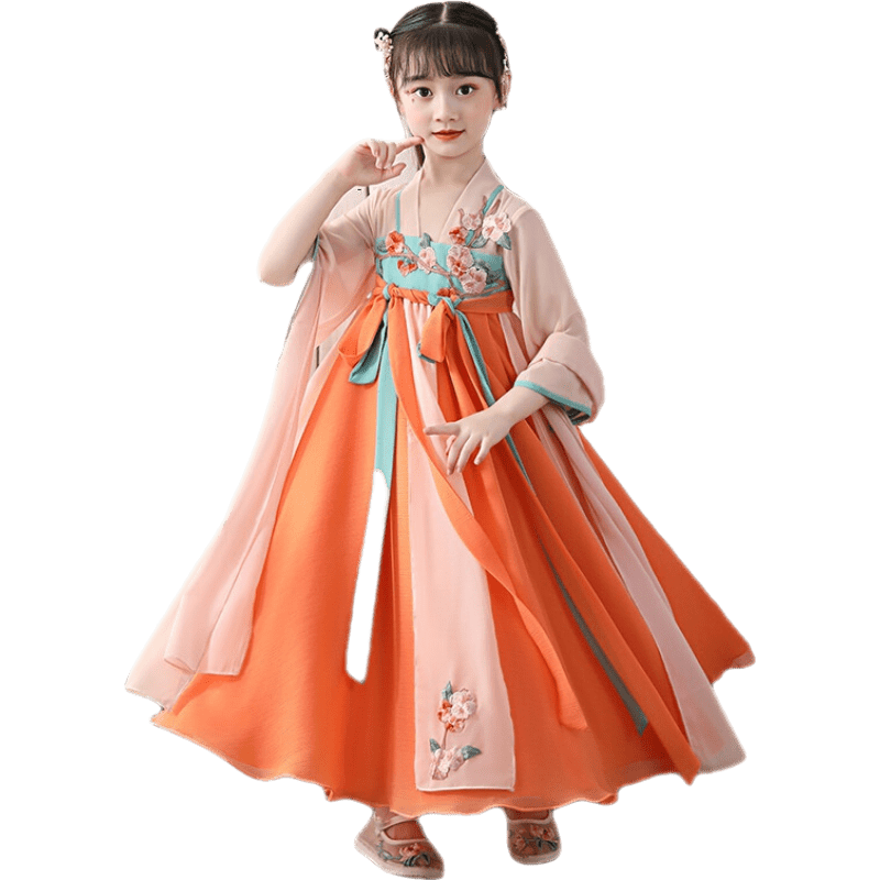 儿童汉服女童连衣裙夏季中国风唐装夏装小女孩古装襦裙超仙童装古风