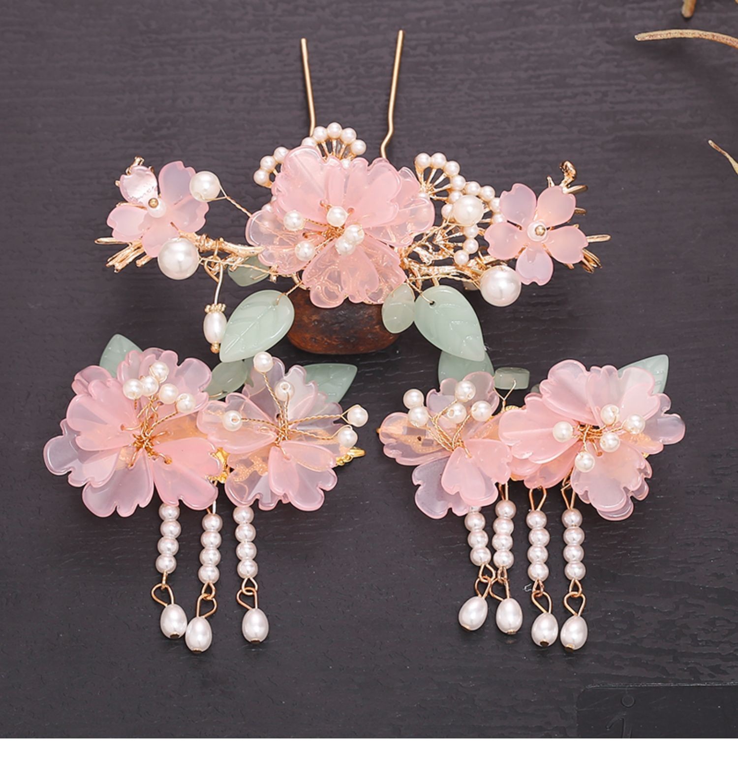 汉服发簪子古装边夹头饰套装古风发饰步摇流苏发钗仙气发夹配11