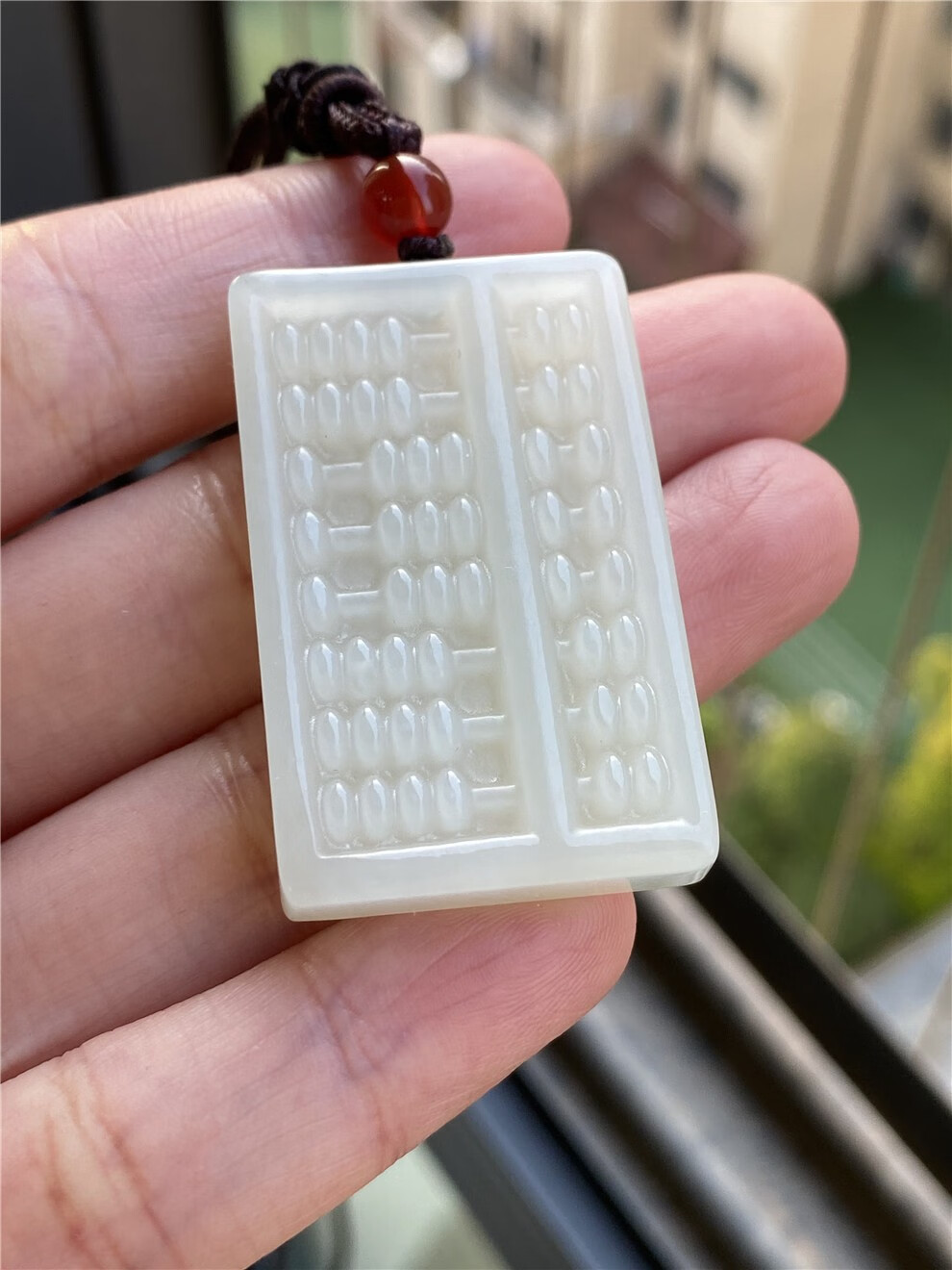 玉勋 天然和田玉如意算盘吊坠男女玉石算盘玉器玉坠挂件玉佩【图片