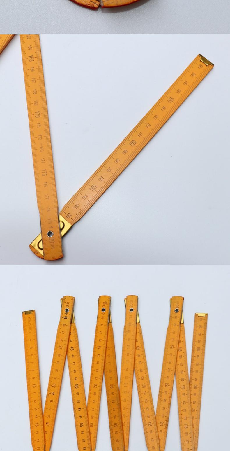 十折尺木折尺折叠尺子全长2米测量划线老款怀旧教学学生木工工具 新货