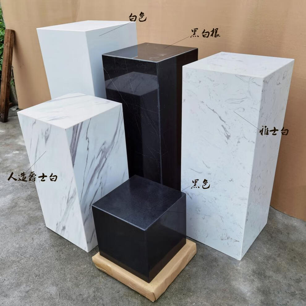 现代简约玄关落地摆件大理石雕塑底座空间装饰艺术品摆放立柱sn37