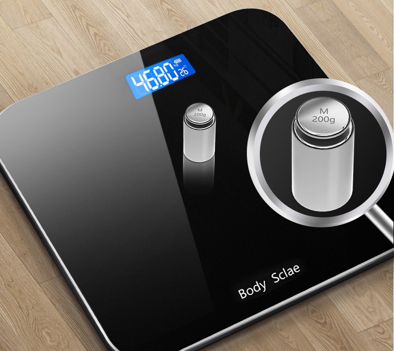 当天发货沐韩充电电子秤家用小型体重秤精准人体秤智能女生宿舍小体