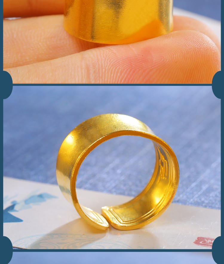 老凤凰同款金包银戒指吉祥情侣戒指男女款时尚素圈开口网红送礼定金款