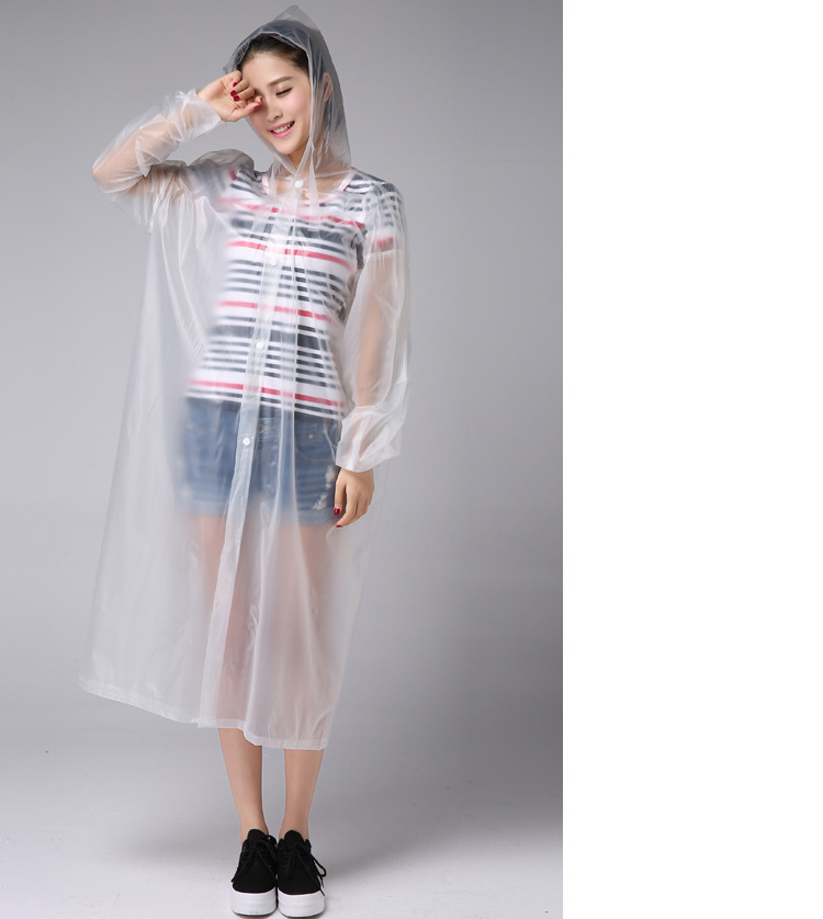 时尚韩版长款透明塑料连体风衣雨衣学生雨披加大男女户外漂流防雨服