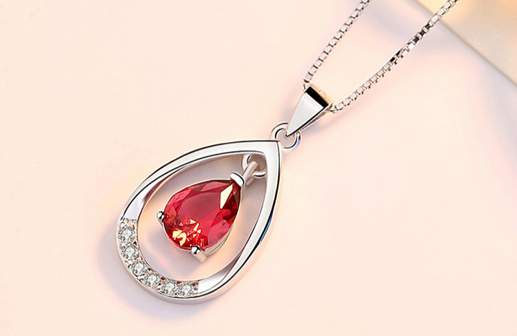 银项链女水滴女神之泪吊坠简约时尚锁骨链送女友生日礼物女神之泪白钻