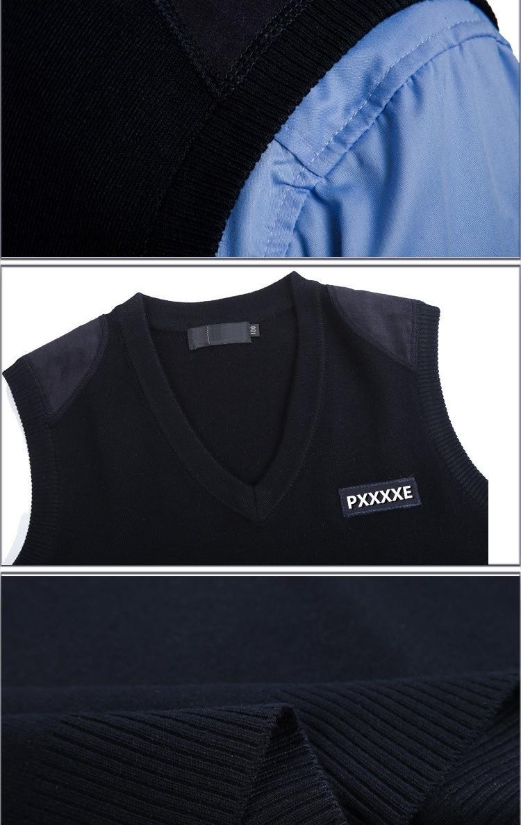 单位警训单位配发冬季羊毛衫圆毛衣安保针织衫藏青色领制式羊毛背心