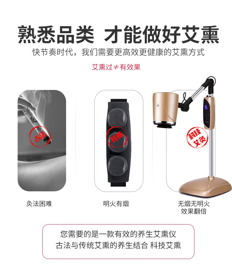 通用艾灸熏蒸仪美容院专用全身理疗家用艾饼仪器加艾绒鸿益德艾炙仪