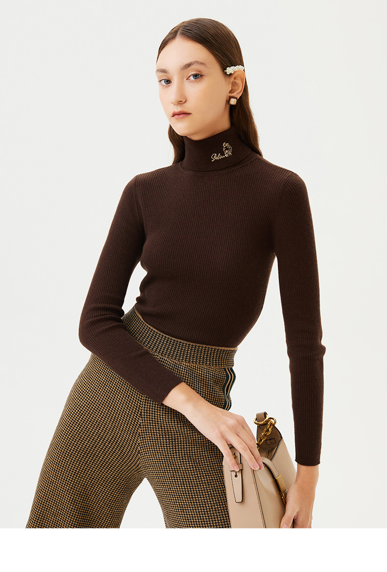 敦奴dunnu【珍珠绒】2021冬女新款山羊绒柔软舒适高领羊毛衫 本白 xl