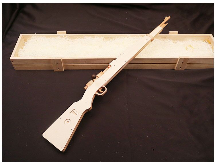 毛瑟步抢木制儿童玩具皮筋枪连发木枪 软弹木头枪98k六一礼物 白枫款