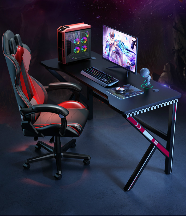 电竞桌 电脑台式桌家用书桌游戏桌子卧室简约写字台电脑桌 80*50*75