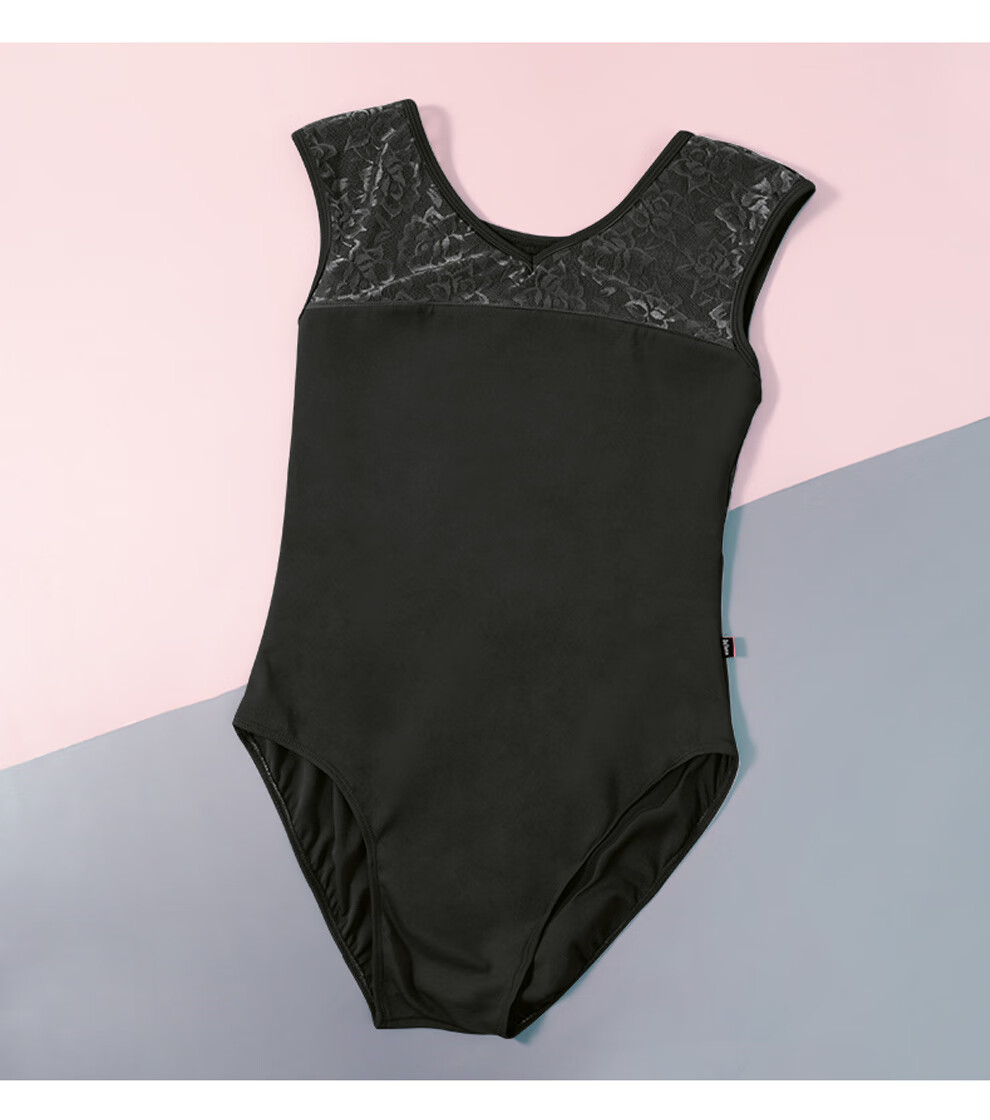 成人舞蹈服女体操服秋季蕾丝芭蕾舞连体服艺考基训形体练功服黑色s