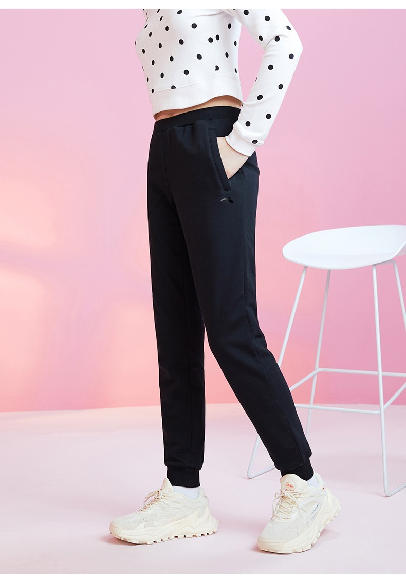 安踏女裤运动裤女裤子夏季运动休闲宽松长裤跑步健身运动裤女装针织