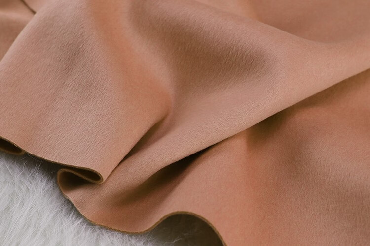 潮朝(chaochao) 双面纯色阿尔巴卡秘鲁进口羊驼绒布料 高端定制秋冬