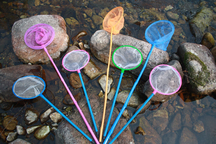 宸芃 竹制捕虫网儿童小渔网捞鱼网蝌蚪龙虾网兜捕蝴蝶蜻蜓渔具 70cm三