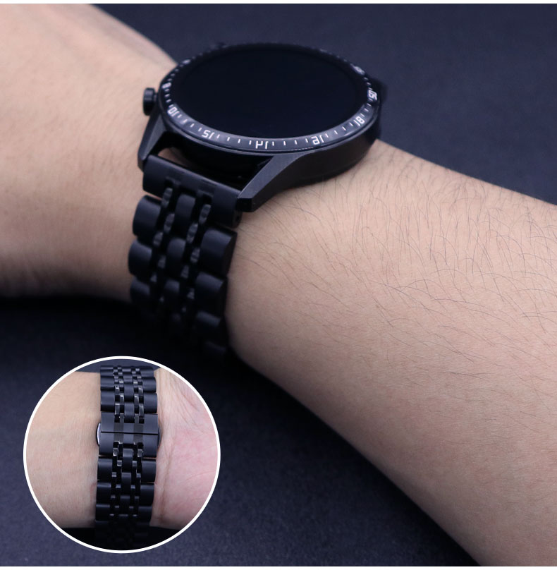 华为gtgt2progt2e手表七珠钢带表带watchgt2不锈钢腕带gs荣耀magic
