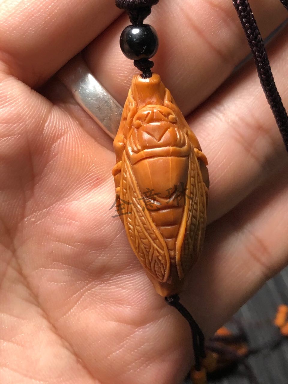 全意琳 橄榄核雕单颗吊坠金蝉单籽知了一鸣惊人手机挂件车钥匙扣文玩