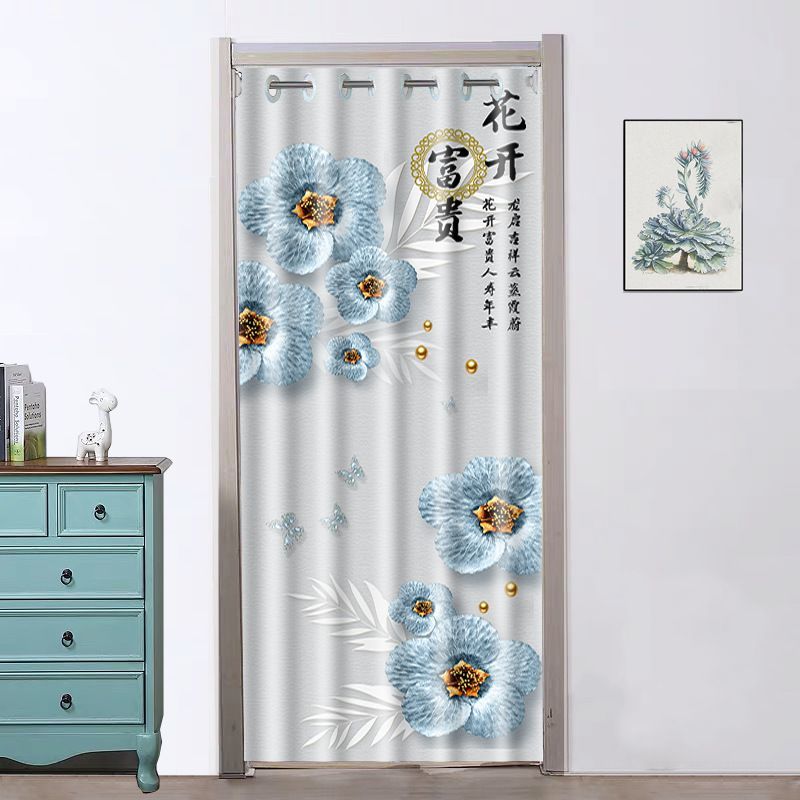 门帘布艺隔断帘空调家用免打孔卧室北欧简约挡风卫生间厨房防油烟cl