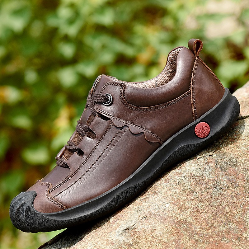 释马男鞋头层牛皮徒步登山皮鞋男士户外包头防撞脚休闲运动爬山鞋子男