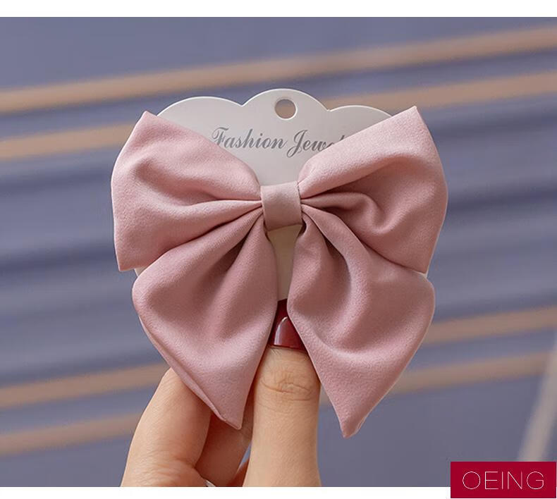 oeing儿童小蝴蝶结发夹女宝宝布艺头饰小女孩头花发卡鸭嘴夹侧边顶夹