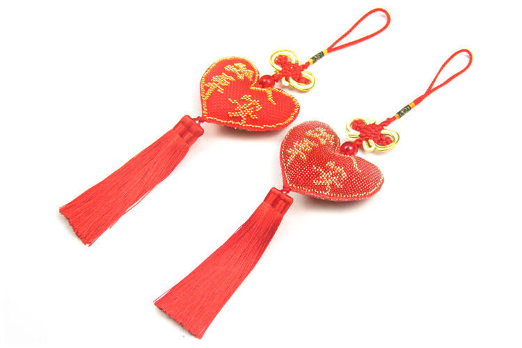 汽车挂件车内饰品出入平安十字绣成品爱心挂饰男女情侣 单珠心款