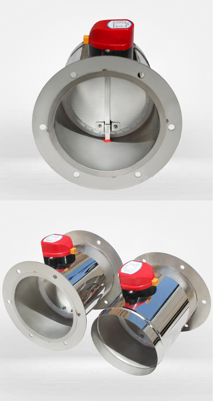 不锈钢单法兰电动风阀硅胶密封零漏风圆形密闭风阀大量库存可定制直径