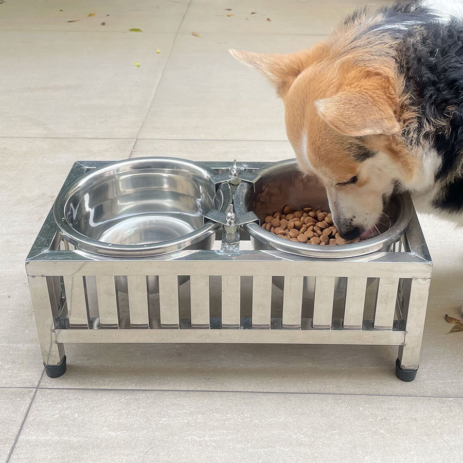 抖音同款年货节kurbieh狗盆狗碗不锈钢喂水器喝水盆狗笼固定悬挂式防
