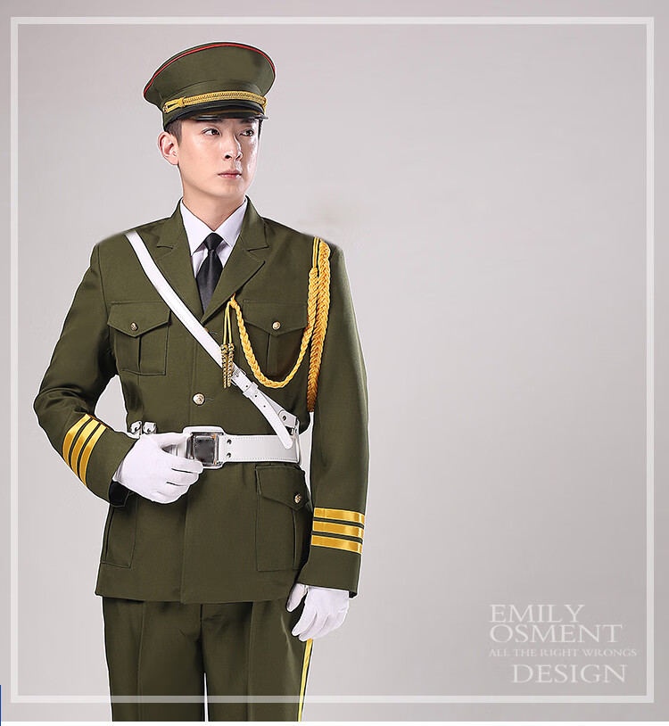 国旗护卫队礼服中学生升旗服装仪仗队班手护旗手演出租赁 衬衫长男(m