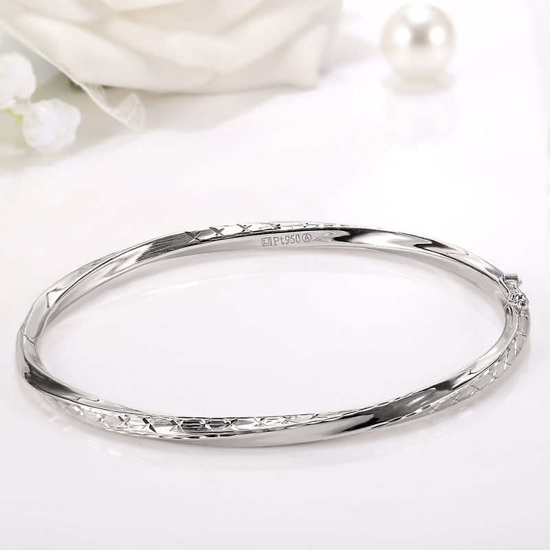 pt950铂金手镯白金手镯满天星车花手镯女款支持复检假一赔三配证书