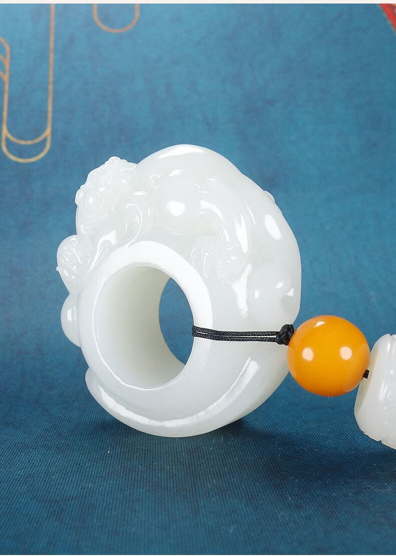 孤品白玉世家和田玉羊脂玉貔貅扳指男士款玉石扳指女