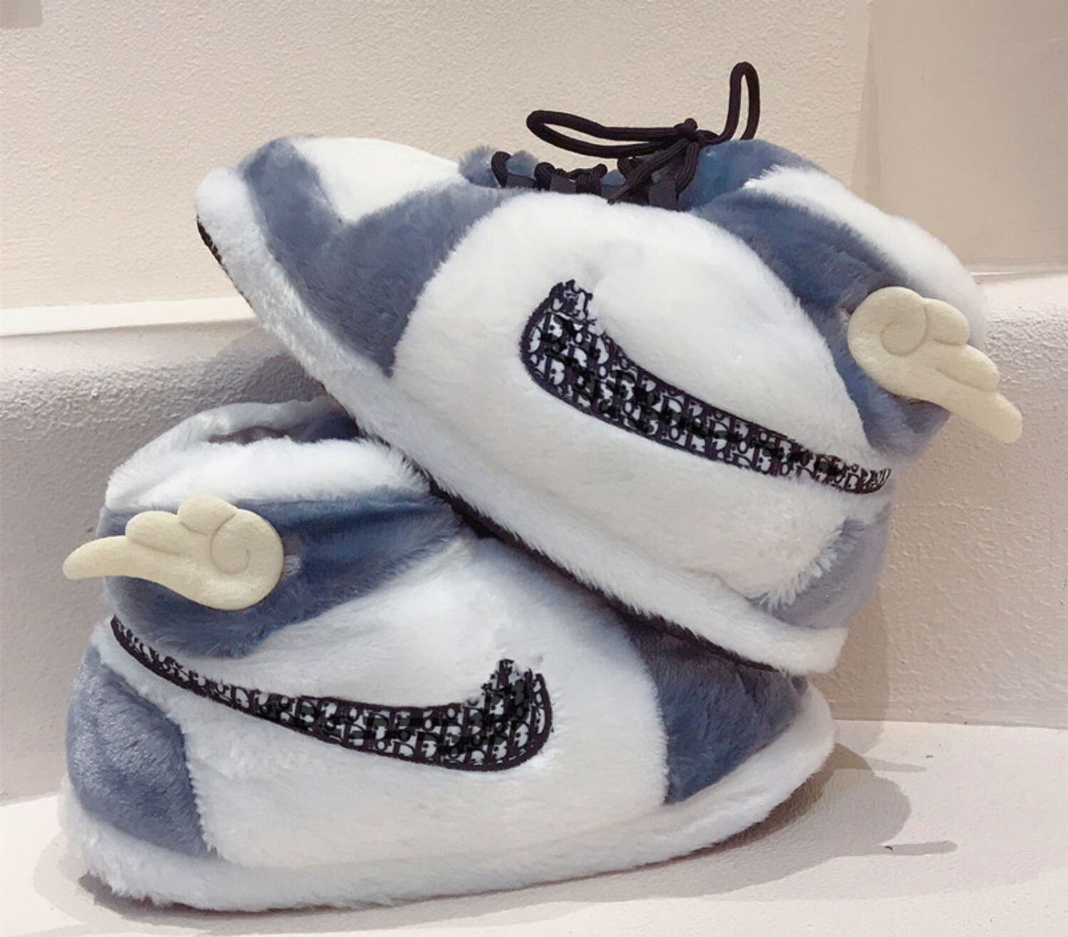 赤祥 嘟恶搞aj大棉拖鞋搞怪奇葩创意胖a锥棉鞋居家拖情侣可爱情人节