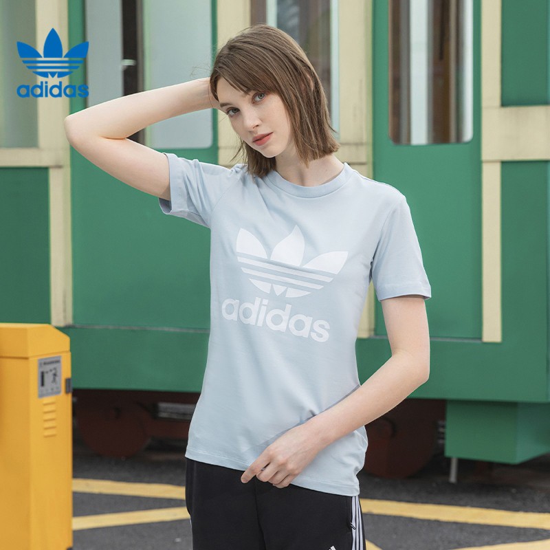 adidas 阿迪达斯三叶草女子运动休闲短袖 