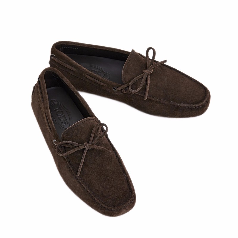 欧洲直采tods托德斯男士经典款绒面革平地套脚豆豆鞋舒适驾驶鞋棕色12