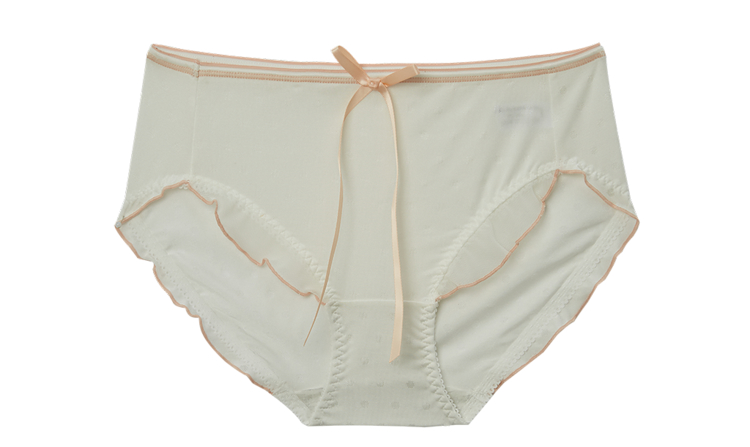 三福女冰感低腰面包内裤少女网纱波点易干半平角内裤女441012浅绿均码