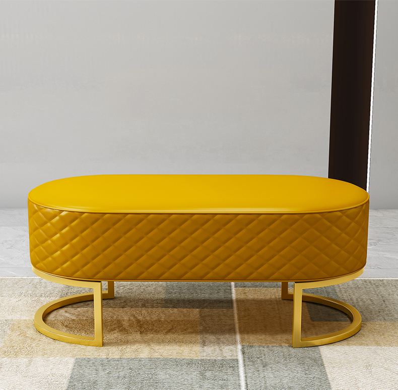 友聊 轻奢床尾凳卧室换鞋凳港式后现代客厅小户型沙发头层牛皮脚踏