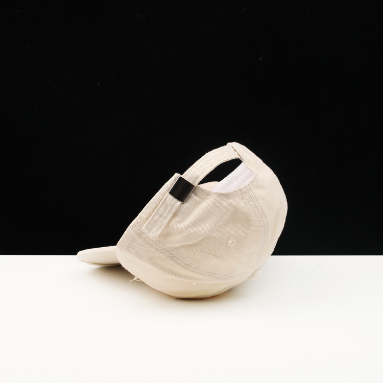 遮阳棒球帽青少年毛边磨破防晒鸭舌帽子轻奢原创 gare破洞棒球帽黄色