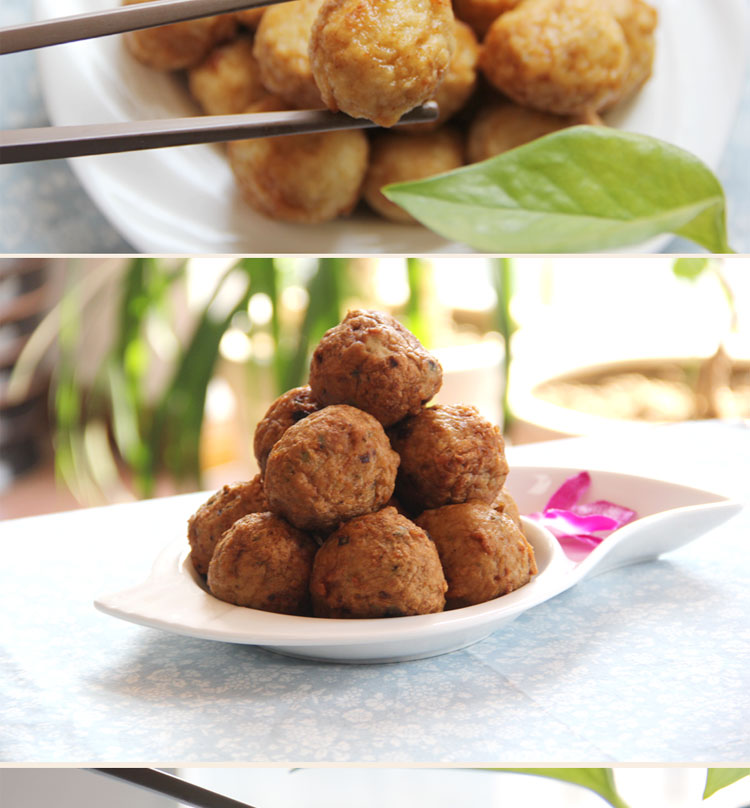 苏北特产盐城滨海阜宁新鲜团子肉圆纯手工制作油炸肉丸500克【图片