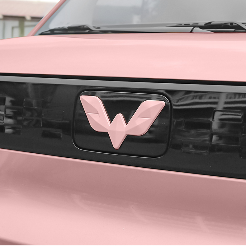 点缤 适用于五菱宏光miniev马卡龙方向盘车标前后车标改色贴五菱迷你