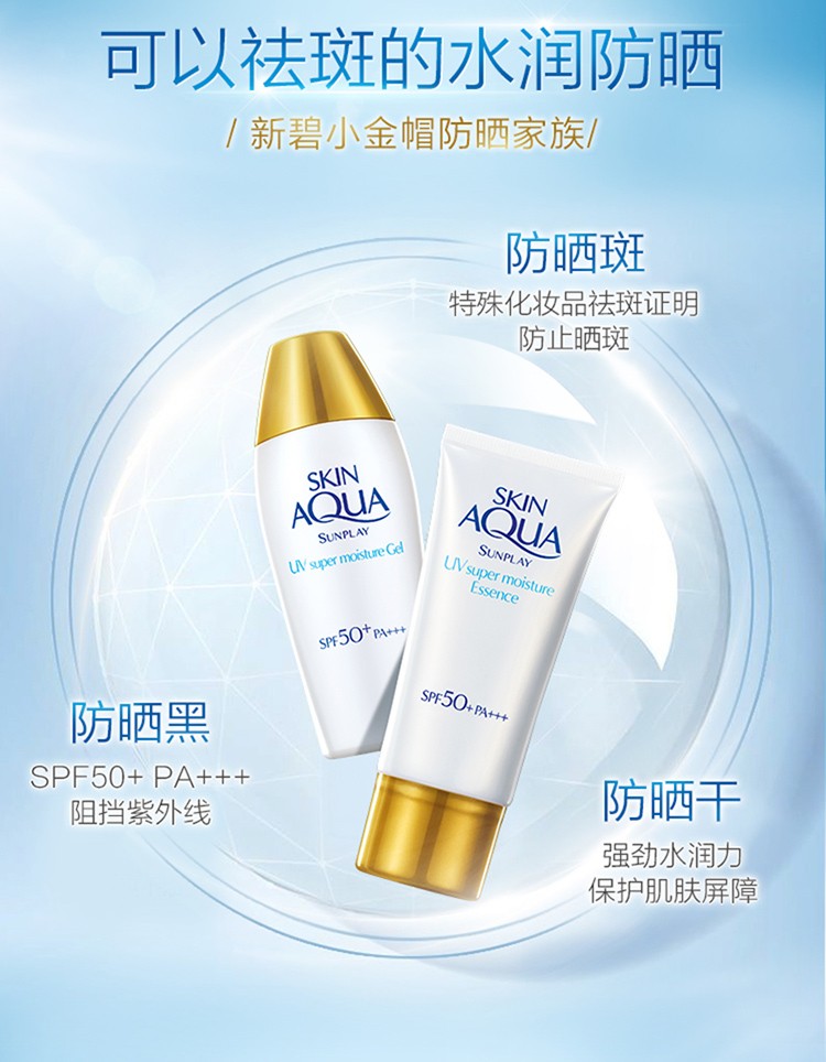 日本 ROHTO 樂敦 SKIN AQUA 水感保濕防曬精華SPF50+/PA++++80g