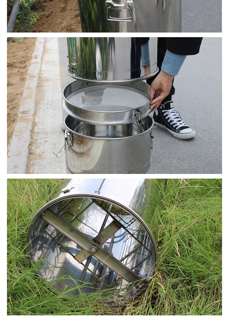 新款打糖机26*50 【封闭齿轮】摇蜜过滤一体机 割蜜刀 3个尼龙滤网