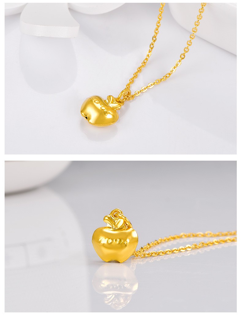 宫之瑄黄金苹果吊坠足金9999金苹果挂坠项链love送圣诞节平重量095g
