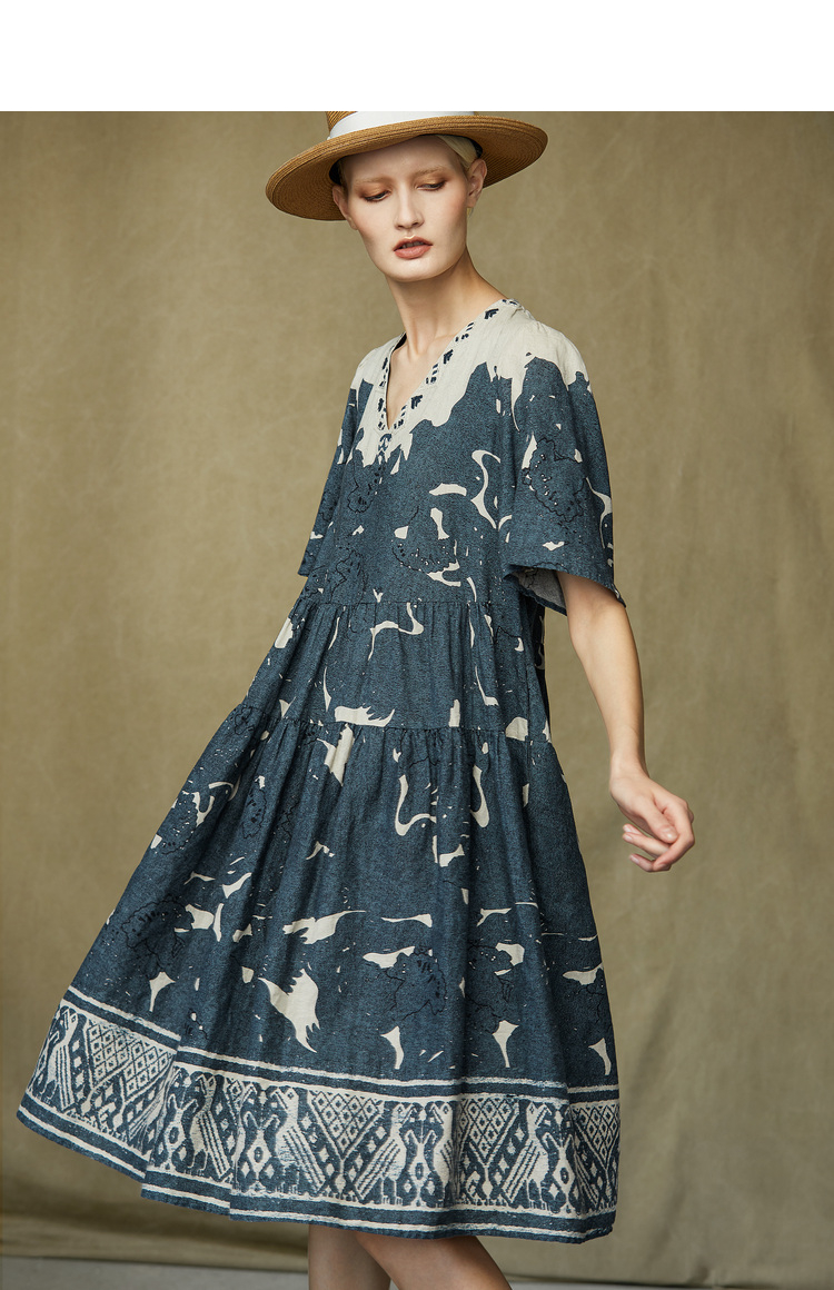 donoratico达衣岩2021夏连衣裙反方向的候鸟米勒棕s