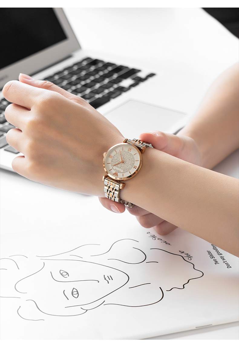 阿玛尼表带手表带 钢带男适用表链女金属ar1926ar60007满天星 银色