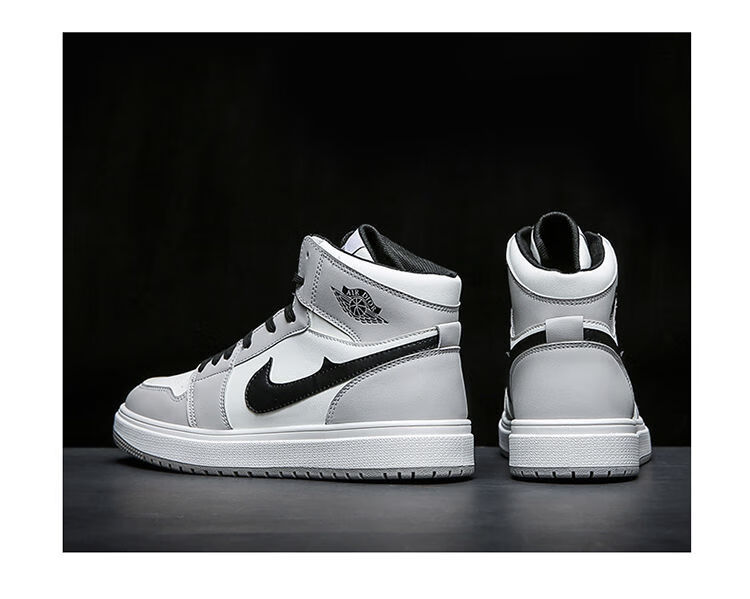 儿童运动秋季aj1男正夜光熊猫空军一号帮板学生运动鞋 夜光熊猫白 43