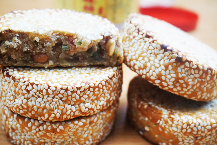 送礼安徽合肥特产四大名点庐州国斌大芝麻饼五仁月饼手工老式糕点500g