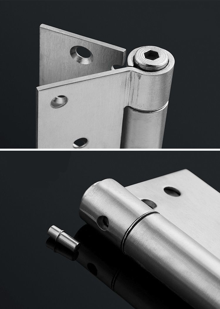 自动关门器内外开双开门自由双向弹簧合页不锈钢自动回弹铰链隐形4寸