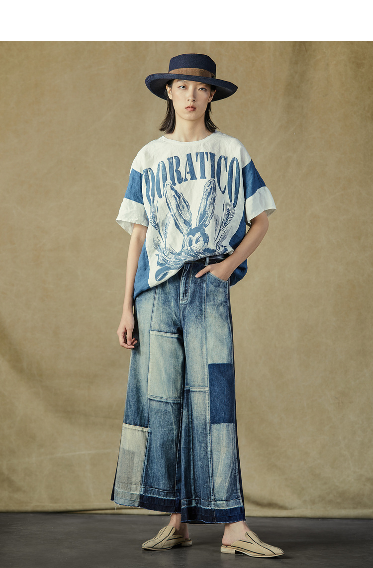 donoratico达衣岩夏装2021年夏t恤寻找兔子先生孤帆本白m