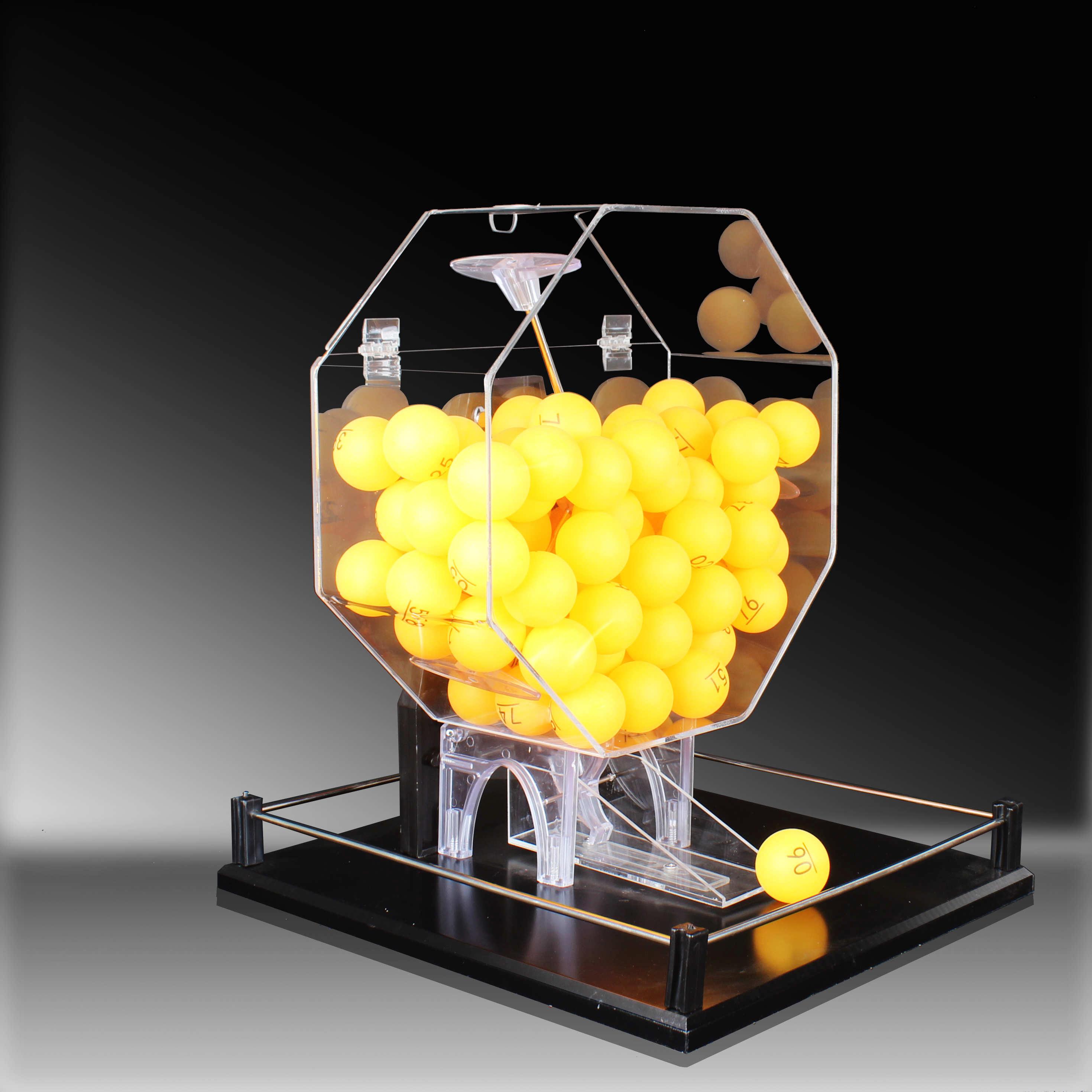 摇号机摇球机手动摇奖机双色球转盘鱼塘选号投标八边形 红色小号配双