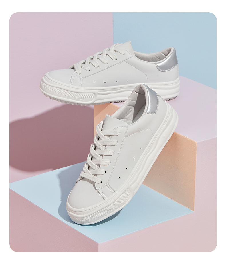 热风小白鞋女2022年春季新款柔软清新百搭休闲板鞋女70白银39正码