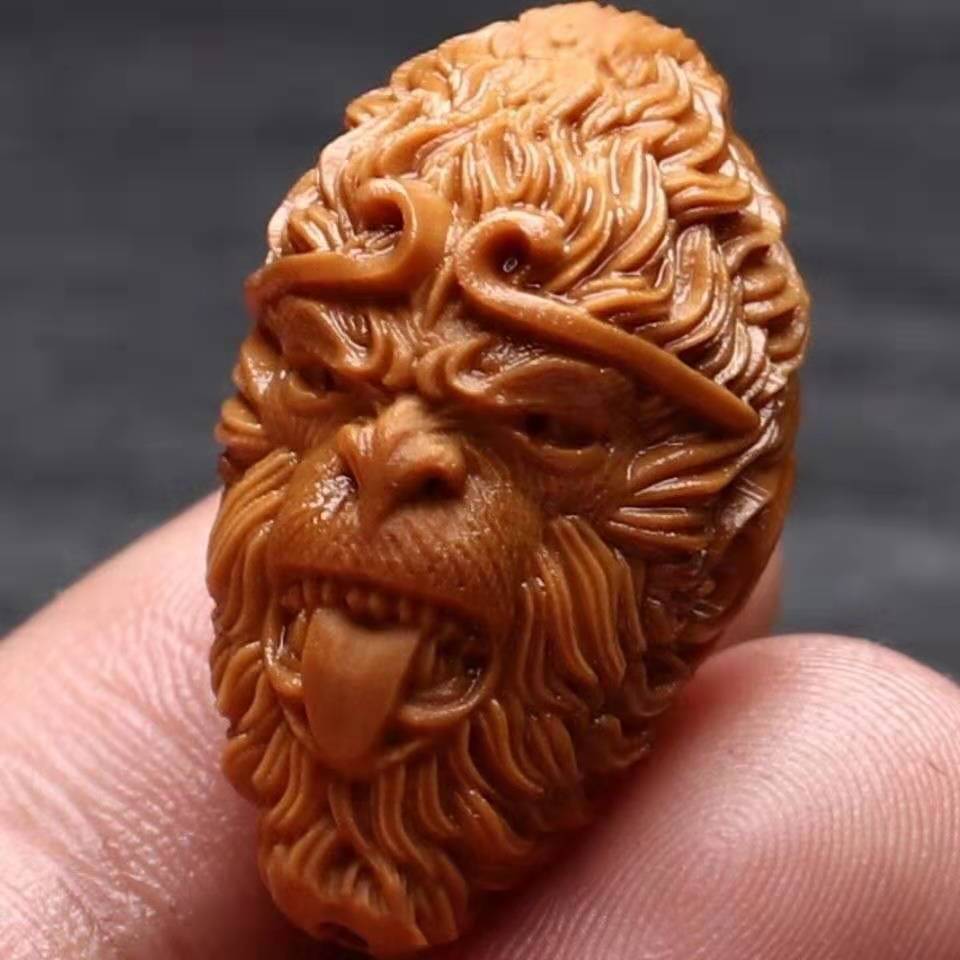 橄榄核手串文玩男士齐天大圣橄榄胡手串大圣归来大籽核雕斗战胜佛sn